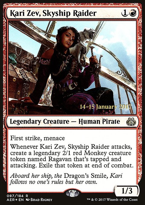 Kari Zev, Skyship Raider, Aether Revolt Promos #87s, Magic: The Gathering card
