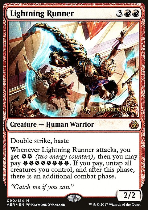 Lightning Runner, Aether Revolt Promos #90s, Magic: The Gathering card