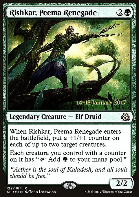 Rishkar, Peema Renegade, Aether Revolt Promos #122s, Magic: The Gathering card
