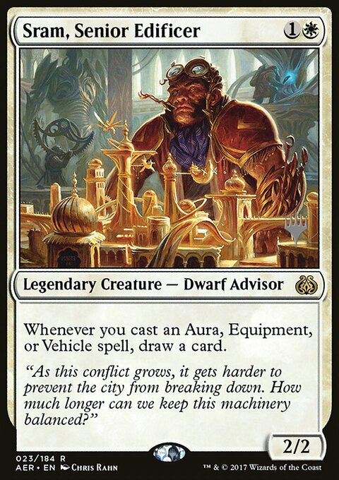 Sram, Senior Edificer, Aether Revolt Promos #23p, Magic: The Gathering card