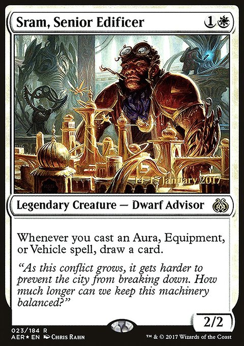 Sram, Senior Edificer, Aether Revolt Promos #23s, Magic: The Gathering card