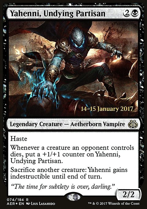 Yahenni, Undying Partisan, Aether Revolt Promos #74s, Magic: The Gathering card