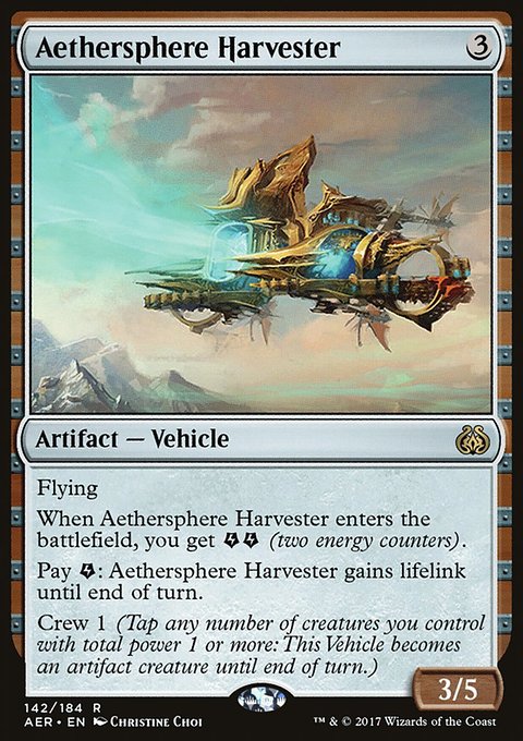 Aethersphere Harvester, Aether Revolt #142, Magic: The Gathering card
