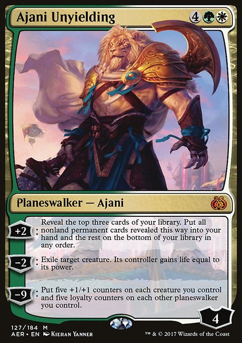 Ajani Unyielding, Aether Revolt #127, Magic: The Gathering card