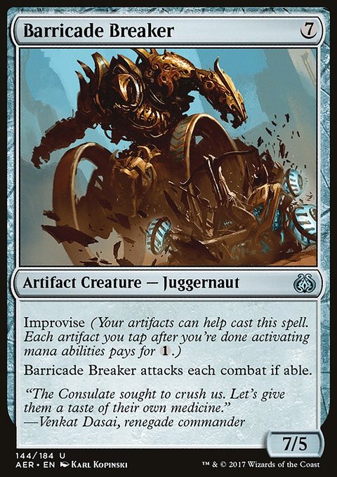 Barricade Breaker, Aether Revolt #144, Magic: The Gathering card
