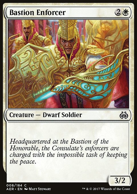 Bastion Enforcer, Aether Revolt #8, Magic: The Gathering card
