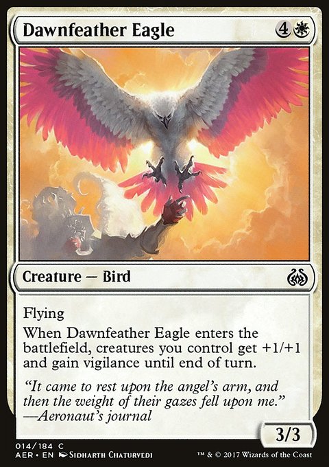 Dawnfeather Eagle, Aether Revolt #14, Magic: The Gathering card