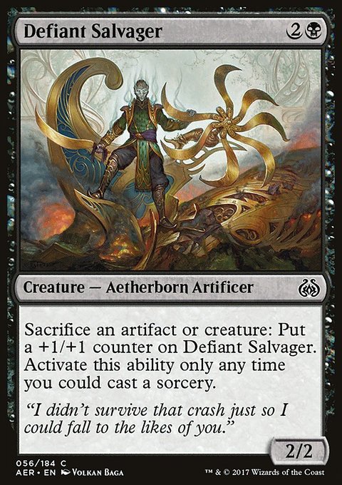 Defiant Salvager, Aether Revolt #56, Magic: The Gathering card