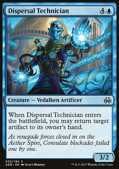 Dispersal Technician, Aether Revolt #32, Magic: The Gathering card