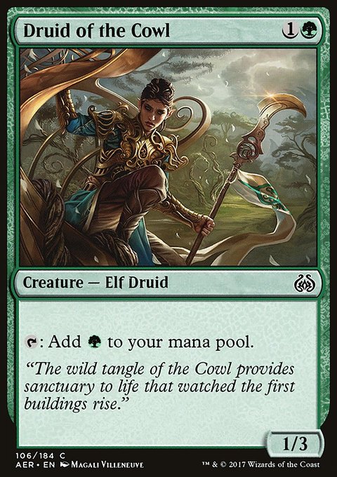 Druid of the Cowl, Aether Revolt #106, Magic: The Gathering card