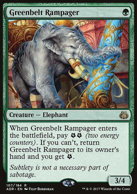 Greenbelt Rampager, Aether Revolt #107, Magic: The Gathering card
