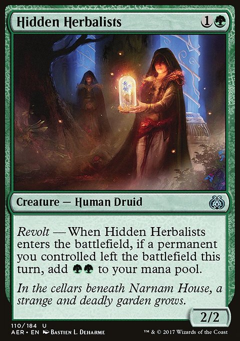 Hidden Herbalists, Aether Revolt #110, Magic: The Gathering card