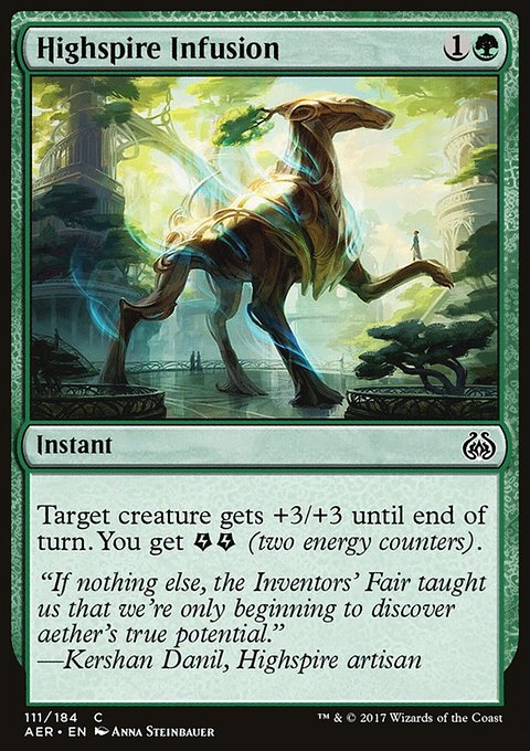 Highspire Infusion, Aether Revolt #111, Magic: The Gathering card