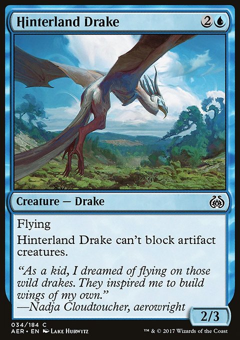 Hinterland Drake, Aether Revolt #34, Magic: The Gathering card