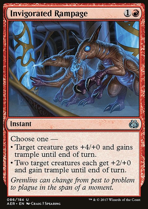Invigorated Rampage, Aether Revolt #86, Magic: The Gathering card