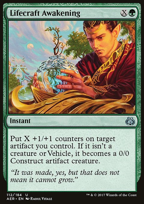 Lifecraft Awakening, Aether Revolt #112, Magic: The Gathering card