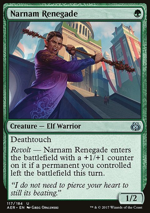 Narnam Renegade, Aether Revolt #117, Magic: The Gathering card
