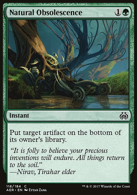 Natural Obsolescence, Aether Revolt #118, Magic: The Gathering card