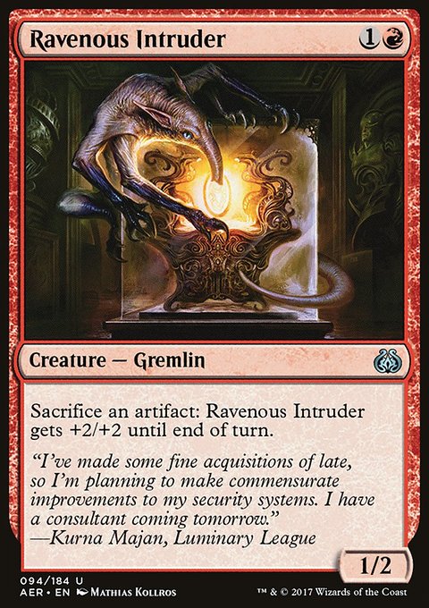 Ravenous Intruder, Aether Revolt #94, Magic: The Gathering card