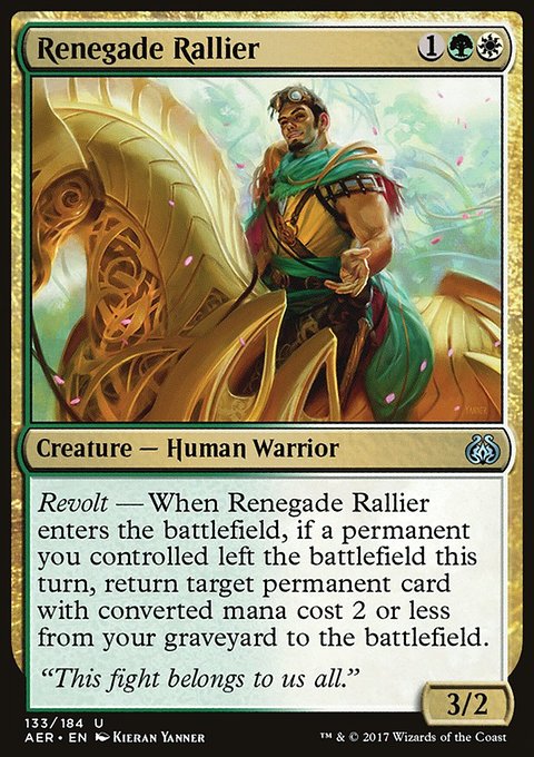 Renegade Rallier, Aether Revolt #133, Magic: The Gathering card