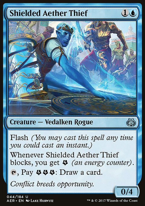 Shielded Aether Thief, Aether Revolt #44, Magic: The Gathering card