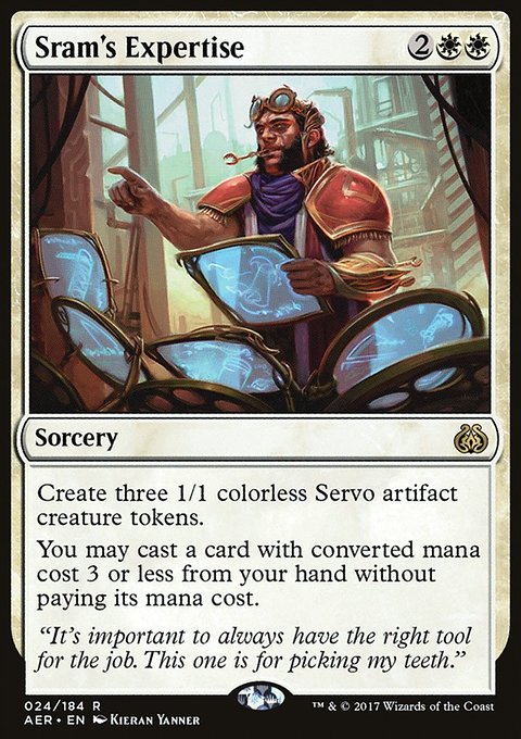 Sram's Expertise, Aether Revolt #24, Magic: The Gathering card