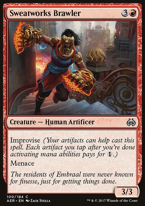 Sweatworks Brawler, Aether Revolt #100, Magic: The Gathering card
