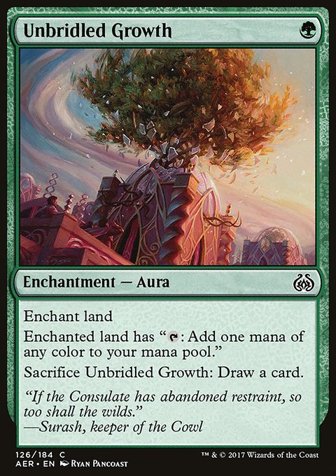 Unbridled Growth, Aether Revolt #126, Magic: The Gathering card