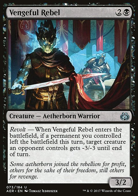 Vengeful Rebel, Aether Revolt #73, Magic: The Gathering card