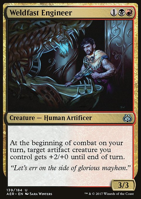 Weldfast Engineer, Aether Revolt #139, Magic: The Gathering card