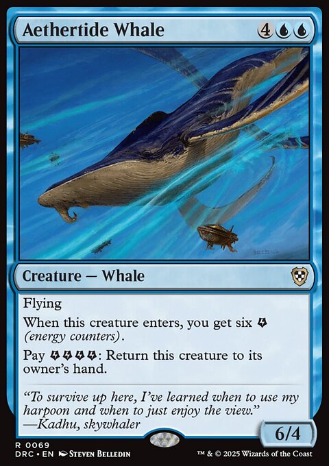 Aethertide Whale, Aetherdrift Commander #69, Magic: The Gathering card