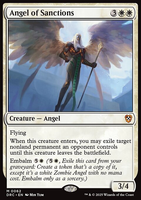 Angel of Sanctions, Aetherdrift Commander #62, Magic: The Gathering card