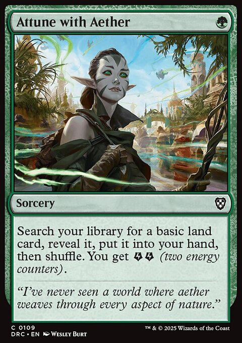 Attune with Aether, Aetherdrift Commander #109, Magic: The Gathering card