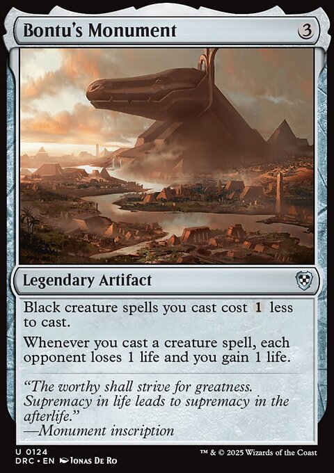 Bontu's Monument, Aetherdrift Commander #124, Magic: The Gathering card