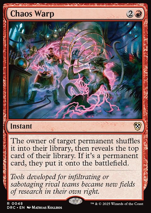 Chaos Warp, Aetherdrift Commander #48, Magic: The Gathering card