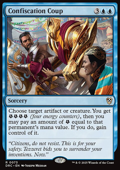 Confiscation Coup, Aetherdrift Commander #73, Magic: The Gathering card