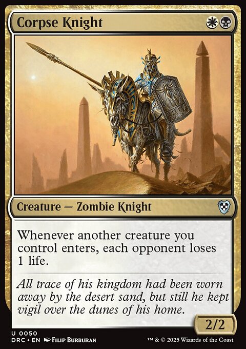 Corpse Knight, Aetherdrift Commander #50, Magic: The Gathering card