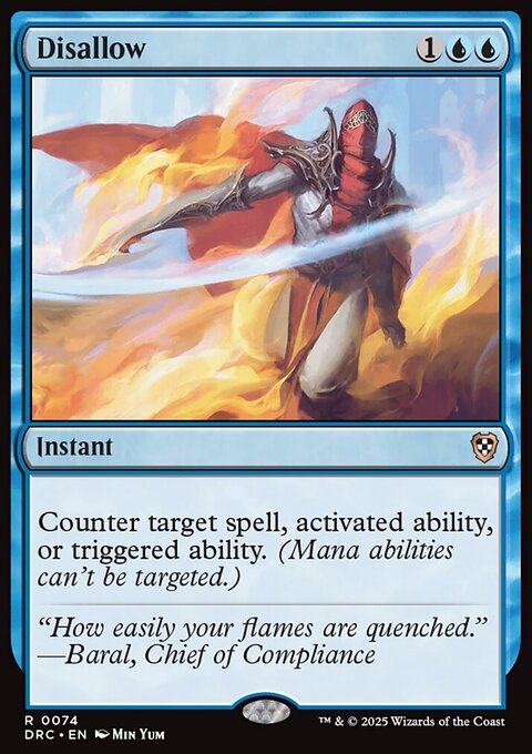 Disallow, Aetherdrift Commander #74, Magic: The Gathering card