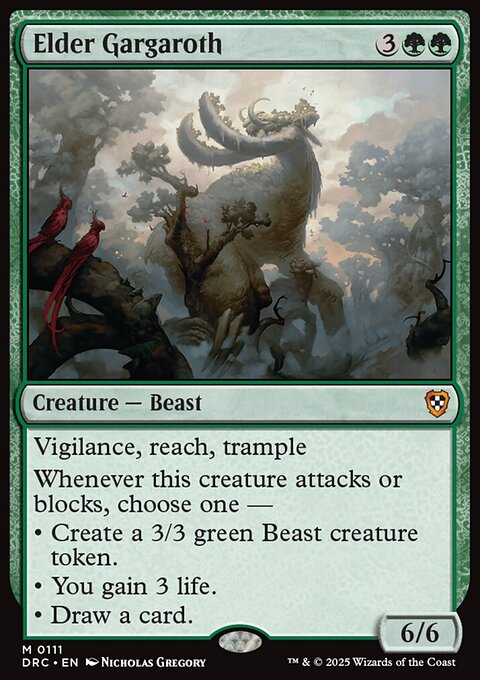 Elder Gargaroth, Aetherdrift Commander #111, Magic: The Gathering card