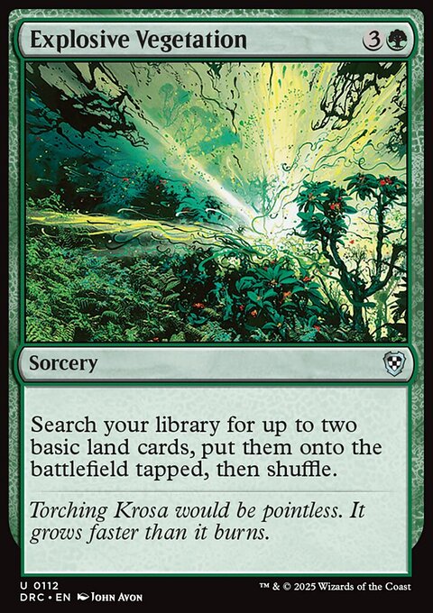 Explosive Vegetation, Aetherdrift Commander #112, Magic: The Gathering card
