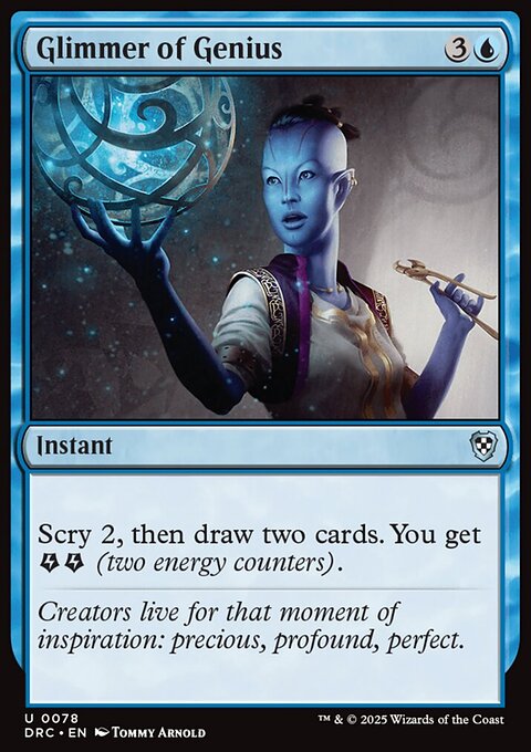 Glimmer of Genius, Aetherdrift Commander #78, Magic: The Gathering card