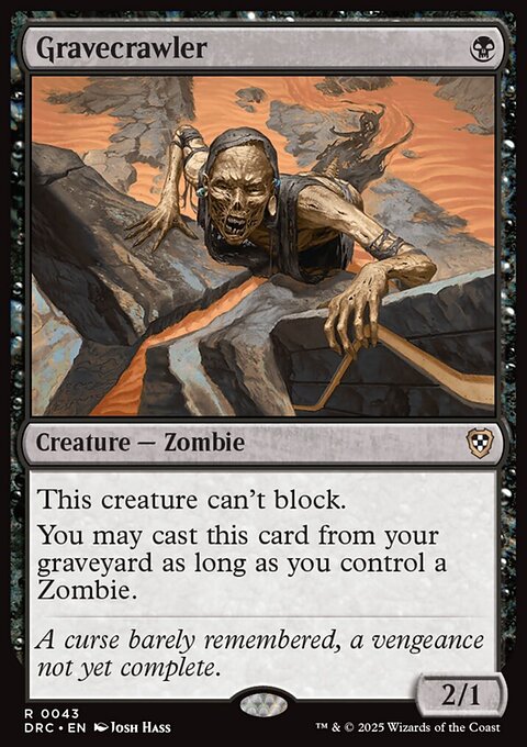 Gravecrawler, Aetherdrift Commander #43, Magic: The Gathering card