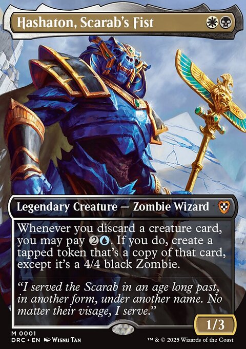 Hashaton, Scarab's Fist, Aetherdrift Commander #1, Magic: The Gathering card