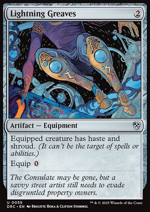Lightning Greaves, Aetherdrift Commander #55, Magic: The Gathering card