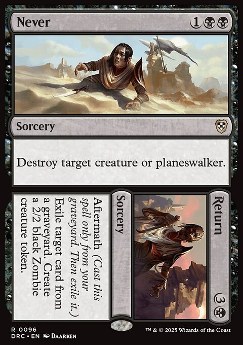 Never // Return, Aetherdrift Commander #96, Magic: The Gathering card