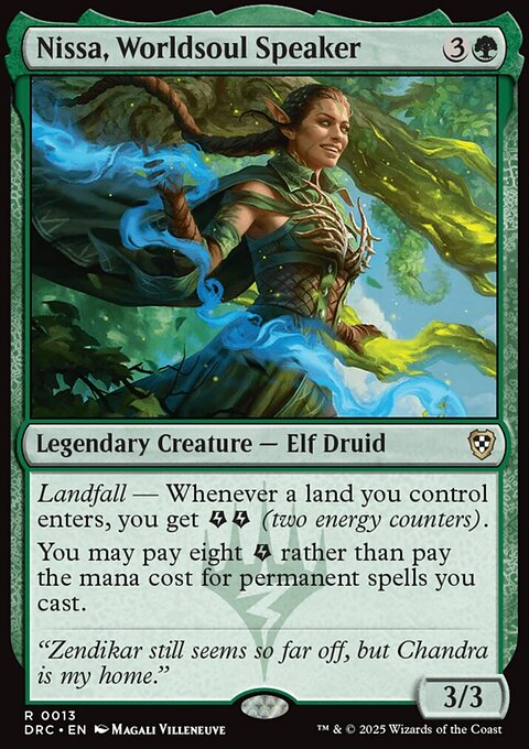 Nissa, Worldsoul Speaker, Aetherdrift Commander #13, Magic: The Gathering card