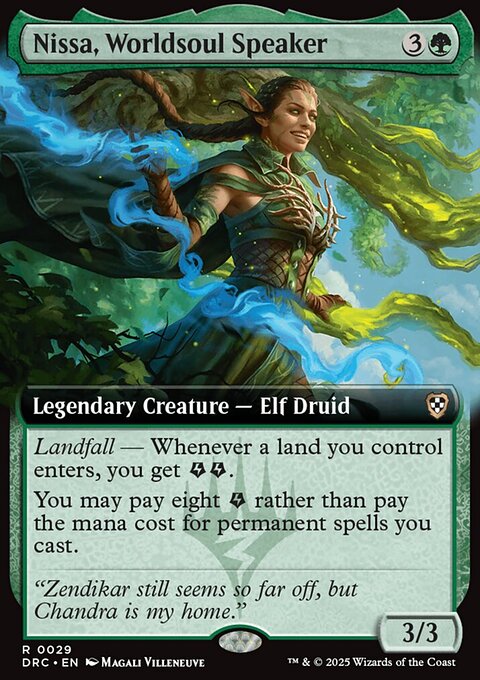 Nissa, Worldsoul Speaker, Aetherdrift Commander #29, Magic: The Gathering card