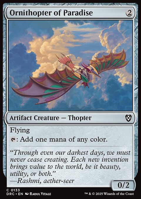 Ornithopter of Paradise, Aetherdrift Commander #133, Magic: The Gathering card