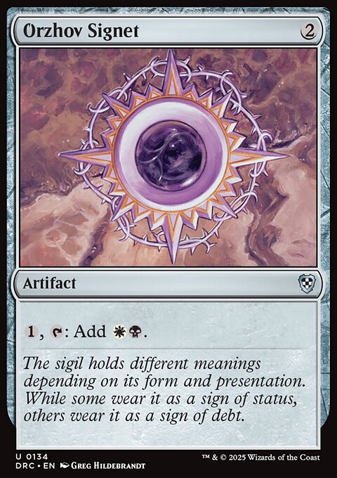 Orzhov Signet, Aetherdrift Commander #134, Magic: The Gathering card