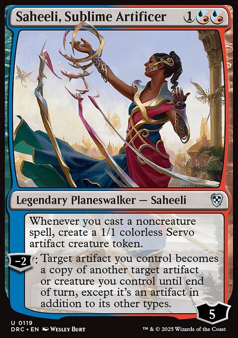 Saheeli, Sublime Artificer, Aetherdrift Commander #119, Magic: The Gathering card